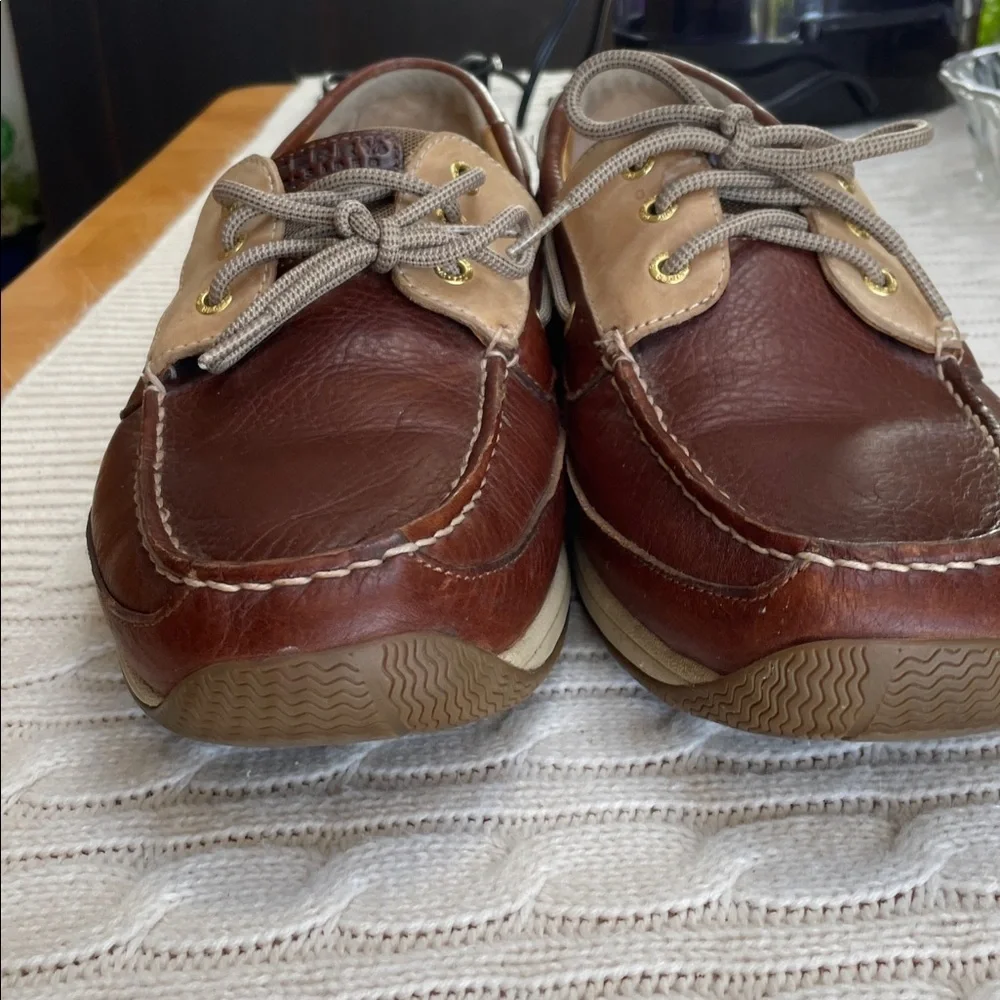 Sperry Gold Cup Billfish Boat Shoes Sz 13 Leather upper Lambskin insole 3 eyelet